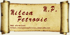 Milesa Petrović vizit kartica